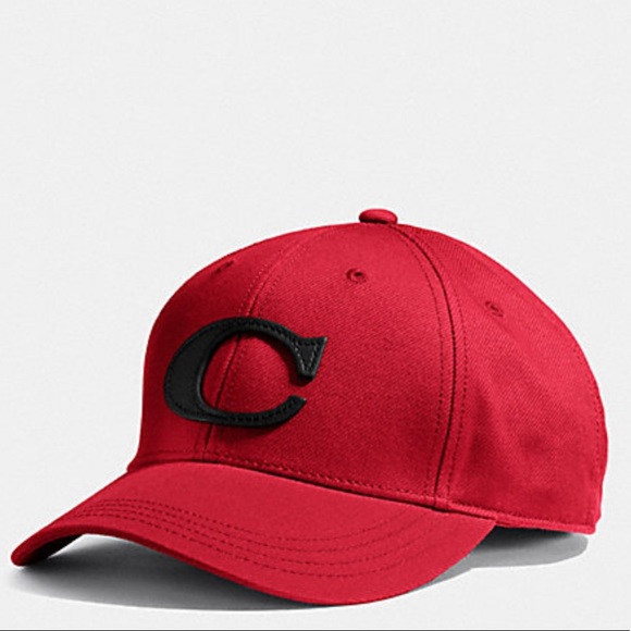 COACH Varsity C Hat Red and Black NEW - Picture 1 of 2